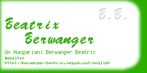 beatrix berwanger business card